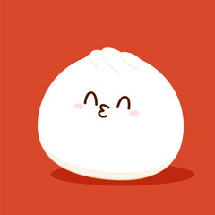 Chinese dumplings character design. Chinese dumplings is Chinese food. Bao cartoon.