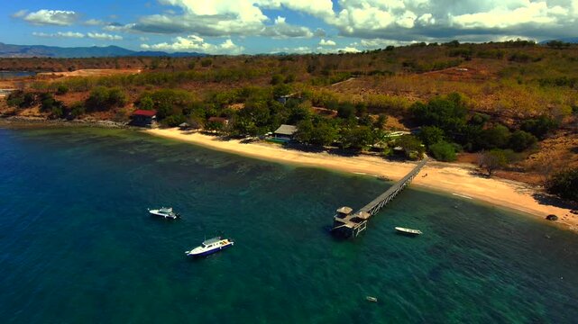 Ocean beach  lombok Mountine nature road motorcycle touring boat