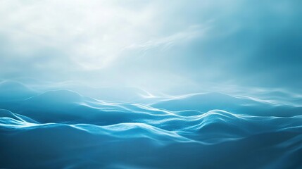 Fototapeta premium Serene Seascape: An ethereal landscape with soft, undulating waves bathed in the warm glow of sunlight, evoking a sense of tranquility and boundless possibilities. 