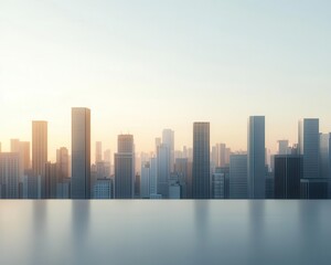 Obraz premium Empty cityscape, unsold skyscrapers, 3D illustration
