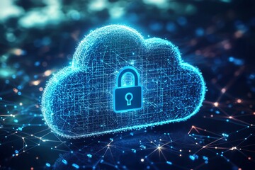 Illustration of Cloud Security Services Technology created with Generative AI