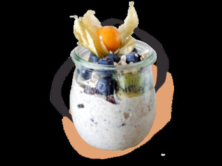 Cantaloupe Orange Shape With Black Rounded Doodle Rectangle