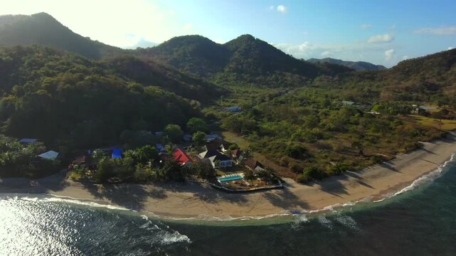 Ocean beach  lombok Mountine nature road motorcycle touring boat