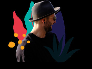 Multicolored Leaves with Orange Dots