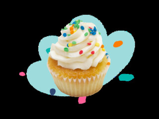 Blue Cloud with Multicolor Confetti Dots