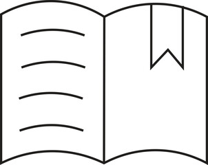 open book vector icon set. study text book pages symbol. brochure or flyer manual sign. library novel publication book icon set. in black and white color