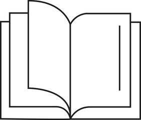 open book vector icon set. study text book pages symbol. brochure or flyer manual sign. library novel publication book icon set. in black and white color