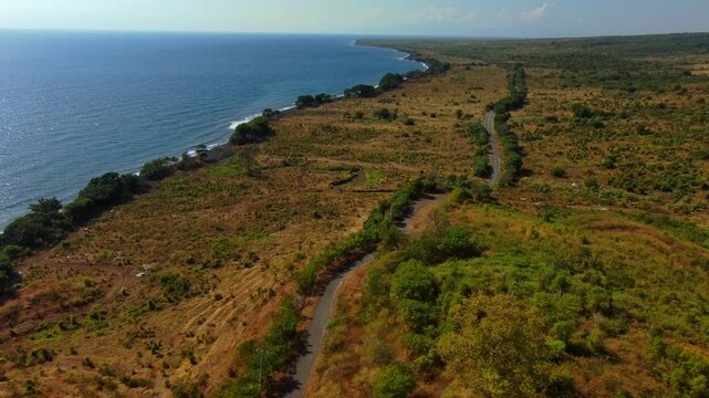 Ocean beach  lombok Mountine nature road motorcycle touring boat