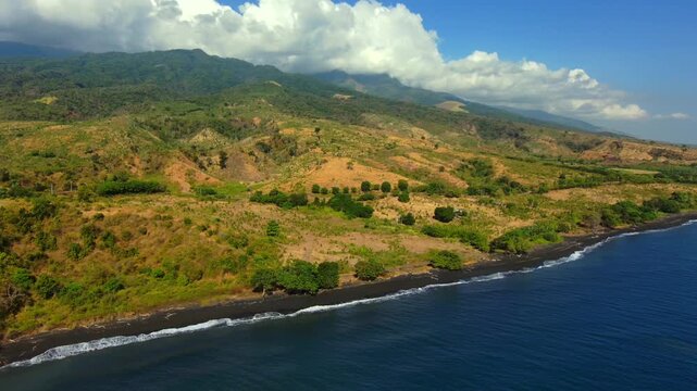 Ocean beach  lombok Mountine nature road motorcycle touring boat