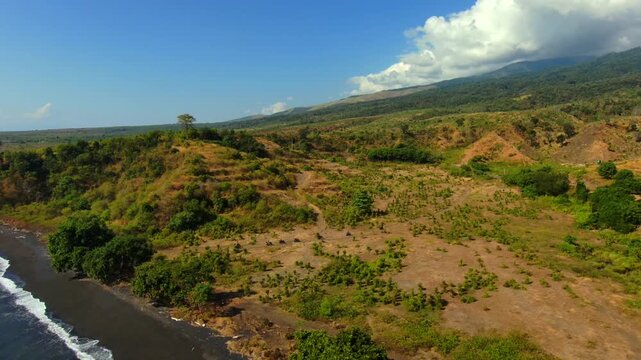 Ocean beach  lombok Mountine nature road motorcycle touring boat