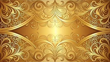 Luxurious golden background with ornate typography and swirling patterns, perfect for upscale promotions, business announcements, and sophisticated event invitations.