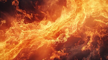 Fiery Inferno: A mesmerizing dance of fiery tongues against a backdrop of swirling smoke, capturing the raw power and intensity of a raging inferno.  