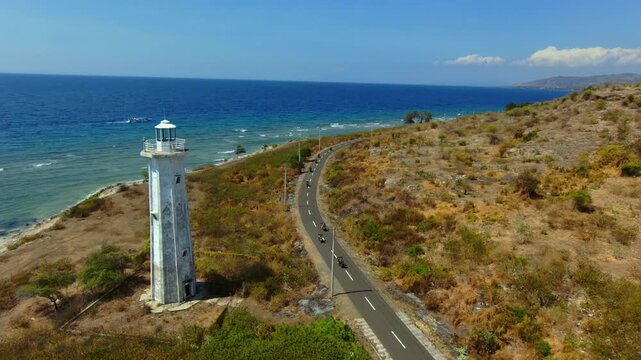 Ocean beach  lombok Mountine nature road motorcycle touring boat