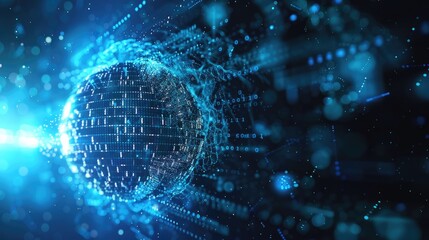 Obraz premium Digital Globe: A Futuristic Representation of Data and Technology