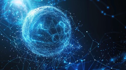 Naklejka premium Digital Globe Abstract Art