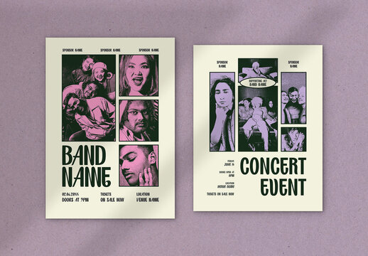Set of Photo Collage Event Posters