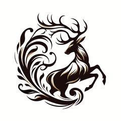 deer vector silhouette illustrator   Illustrator Artwork