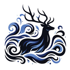 deer vector silhouette illustrator   Illustrator Artwork