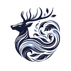 deer vector silhouette illustrator  Illustrator Artwork