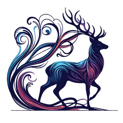 deer vector silhouette illustrator   Illustrator Artwork