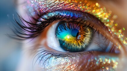 Vibrant Swirling Rainbow Eye Symbolizing Diversity and Inclusivity