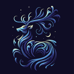 Deer vector silhouette illustrator  Illustrator Artwork