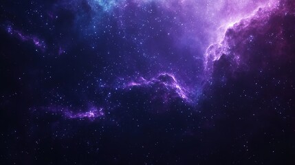 Cosmic Nebula in Purple and Blue Hues 