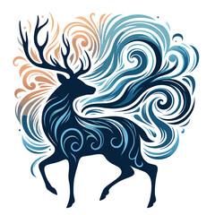 Deer vector silhouette illustrator  Illustrator Artwork