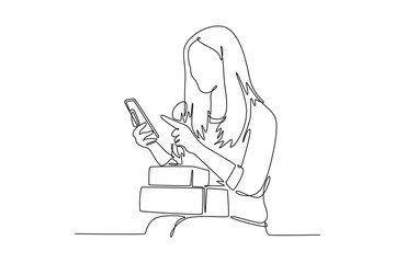 Starting a Business concept. Single line draw design vector graphic illustration.