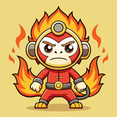 fire monkey cartoon character