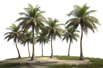 Palm Trees Outdoors - Nature Plant on Transparent Background PNG