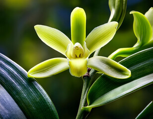 Obraz premium Close up of vanilla plant in the garden