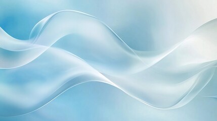 Fototapeta premium Celestial Waves: Abstract light blue and white flowing wave background design. 