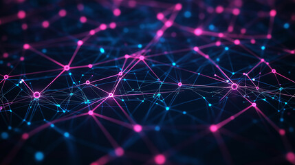 A blue background with purple and blue dots that look like stars