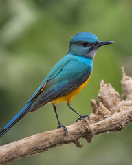 Obraz premium beautiful bird, bird sitting alone, solitary bird, bird on branch, lonely bird, peaceful bird, bird in nature, bird resting, single bird, tranquil bird, bird on perch, serene bird, bird alone, bird 