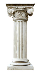 Obraz premium Ancient white Greek column isolated on white background