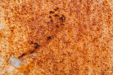 Metal surface with rust stains. Corrosion of iron