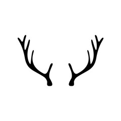 Hand drawn deer antlers vector illustration