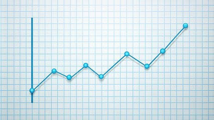 Minimalist illustration of a simple line graph with bold blue lines and subtle grid background, conveying clarity and simplicity in data visualization.