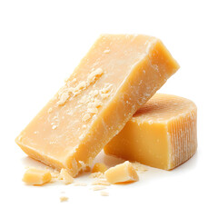 Tasty Parmesan hard cheese isolated on white background