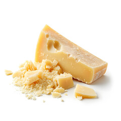 Tasty Parmesan hard cheese isolated on white background