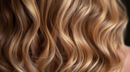 Fototapeta premium Relaxed beachy waves on long blonde hair in a warm, natural light setting
