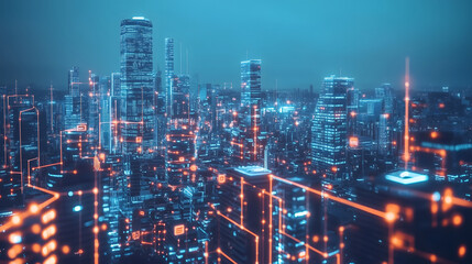 Fototapeta premium Futuristic Urban Network