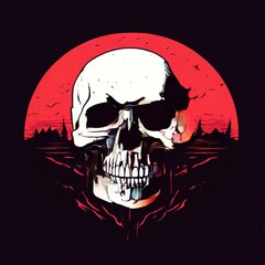 Minimalist Skull with Fine Line Art