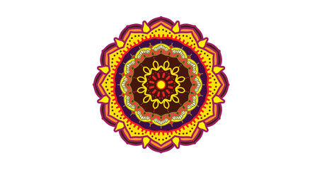 Blooming colorful luxury mandala. Easy Mandala Coloring Book Pages for Adults to Relax, Experiences Give Relief. Resizable Vector File
