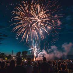 Fireworks light up the night sky as crowds celebrate Independence Day