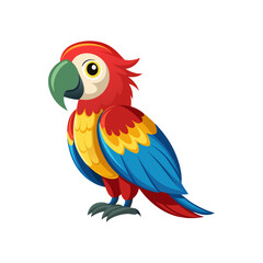 A Beautiful Macaw on a White Background