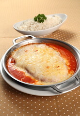 Chicken Parmigiana Fillet with white rice