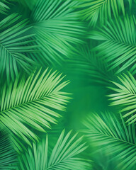 A green background with many leaves and a large green leaf in the center