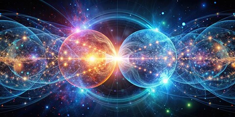 Abstract photo depicting the concept of Quantum Entanglement where particles are connected in the cosmic realm